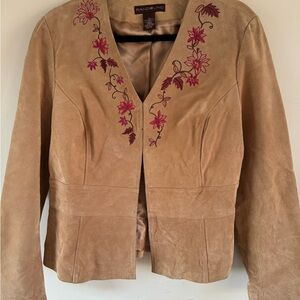 SOLD! Genuine Leather Bandolino Tan Embroidered Women's Jacket